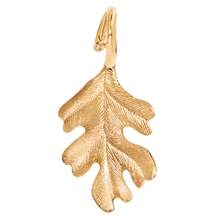 "Forest" Blatt-Anhänger Medium in Gelbgold